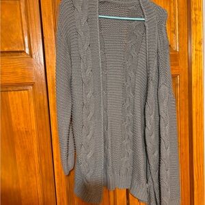 Gray Cable Knit Women's Sweater
